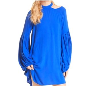Free People Blue Drift Away Cold Shoulder Dress